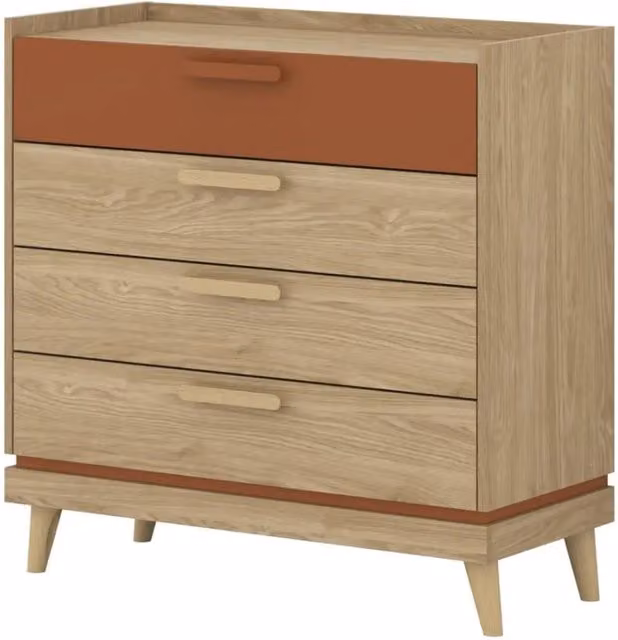 Cassettiera NOKI – Rovere chiaro e moka – 3 cassetti stile scandinavo