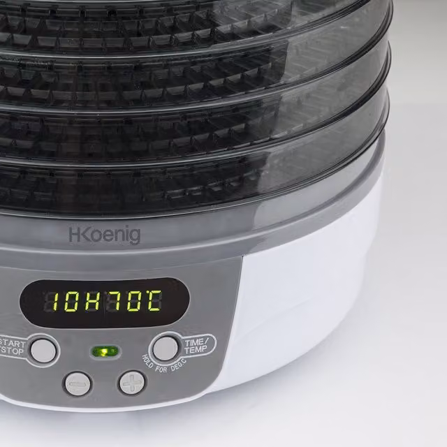 Essiccatore di alimenti H.Koenig DSY700 con 5 ripiani, display digitale e timer, bianco e trasparente – 2