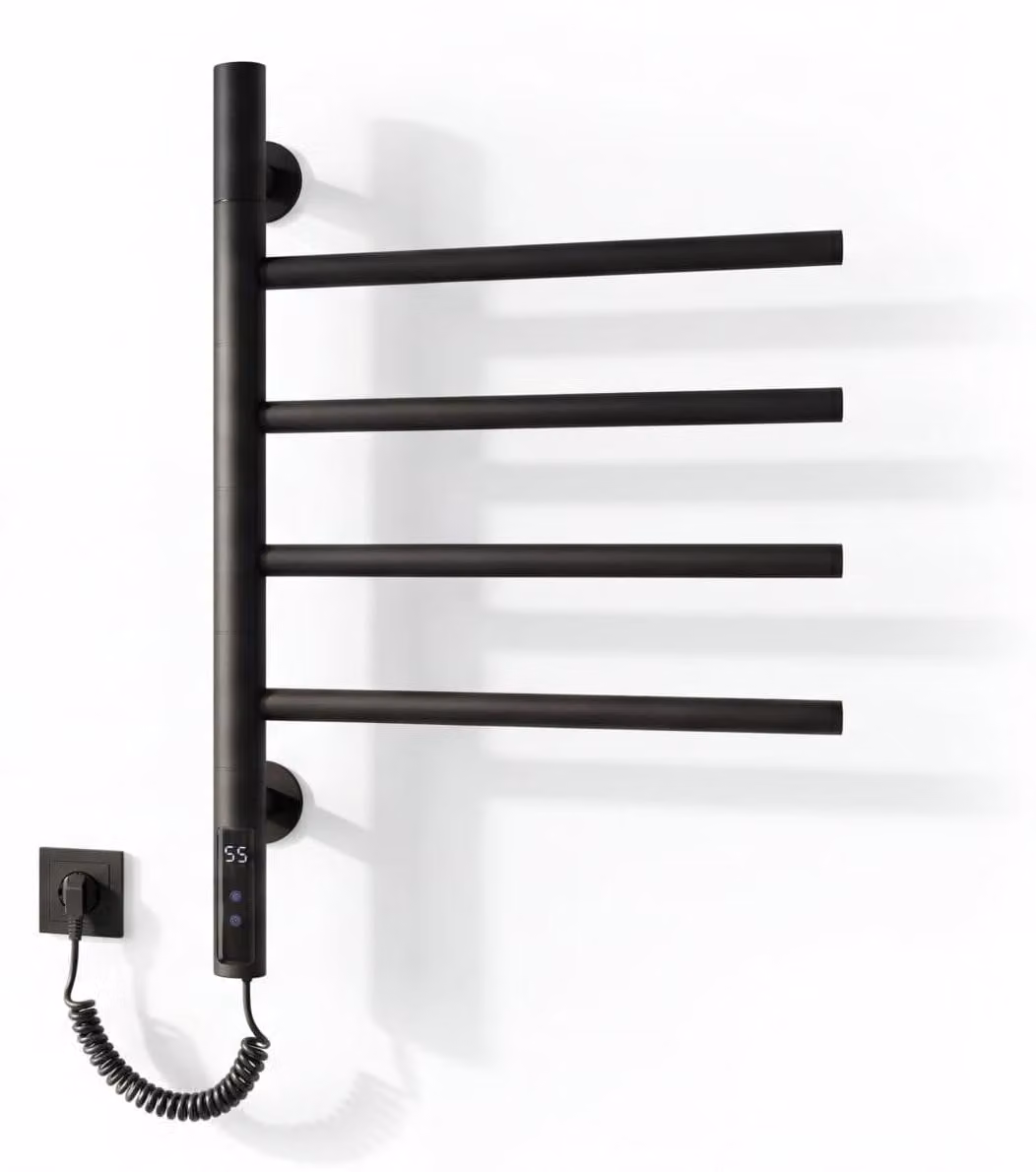 Asciugatore elettrico da parete per asciugamani SAT, dimensioni 54,5 x 41,1 cm, 40 W, colore nero opaco
