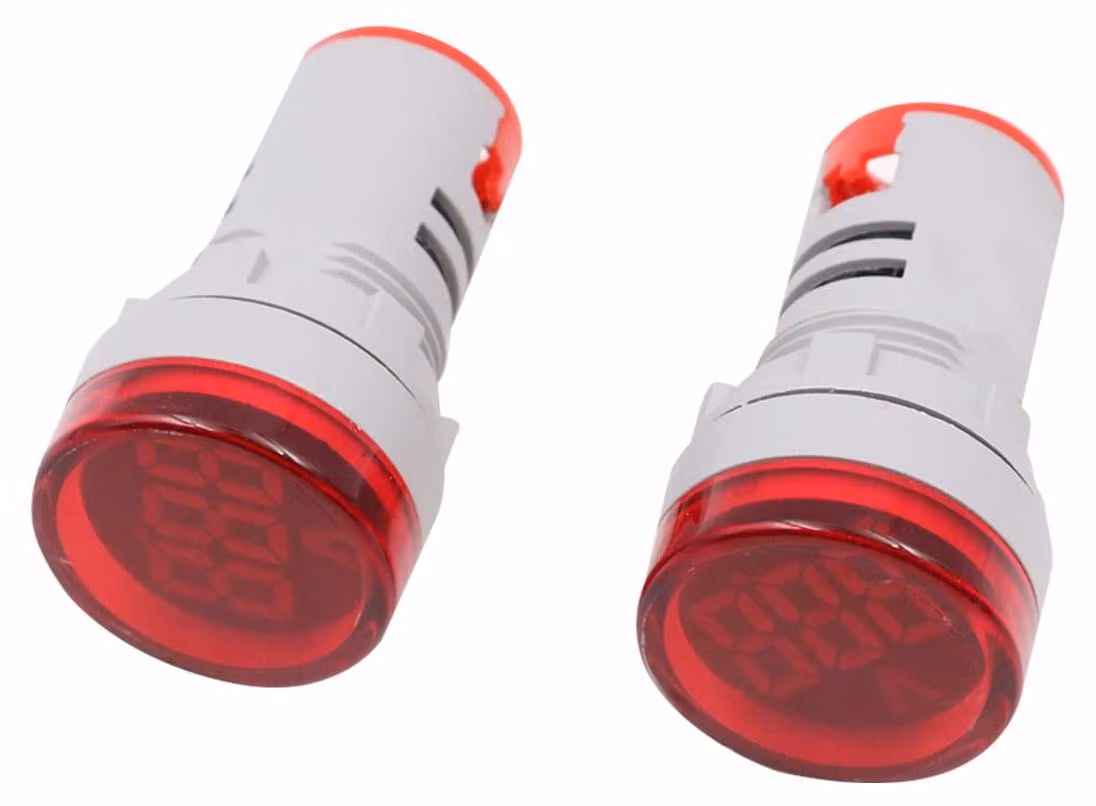 2 indicatori di tensione a LED rossi da 22 mm, per misurare tensioni AC da 20 a 500 V