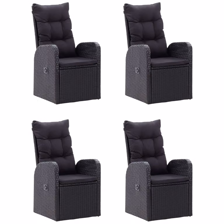 vidaXL Set da pranzo da giardino 5 pezzi nero
