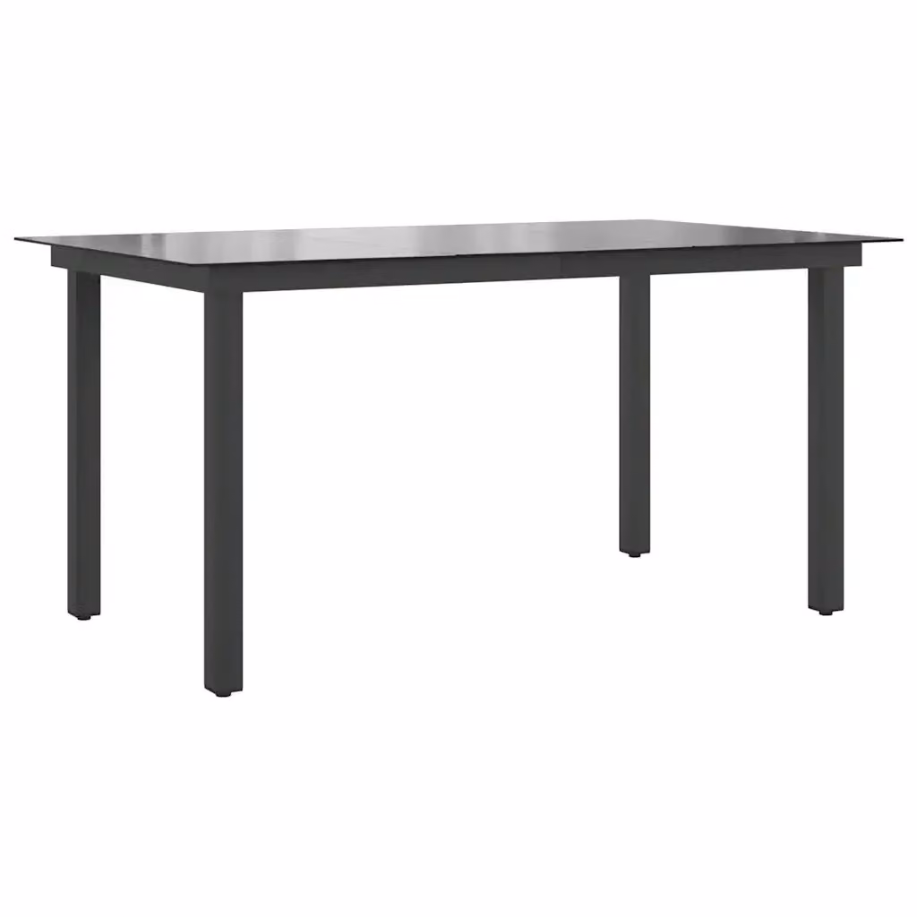 Tavolo da giardino rettangolare vidaXL in alluminio e vetro nero L/P/H: 150 x 90 x 74 cm – 2
