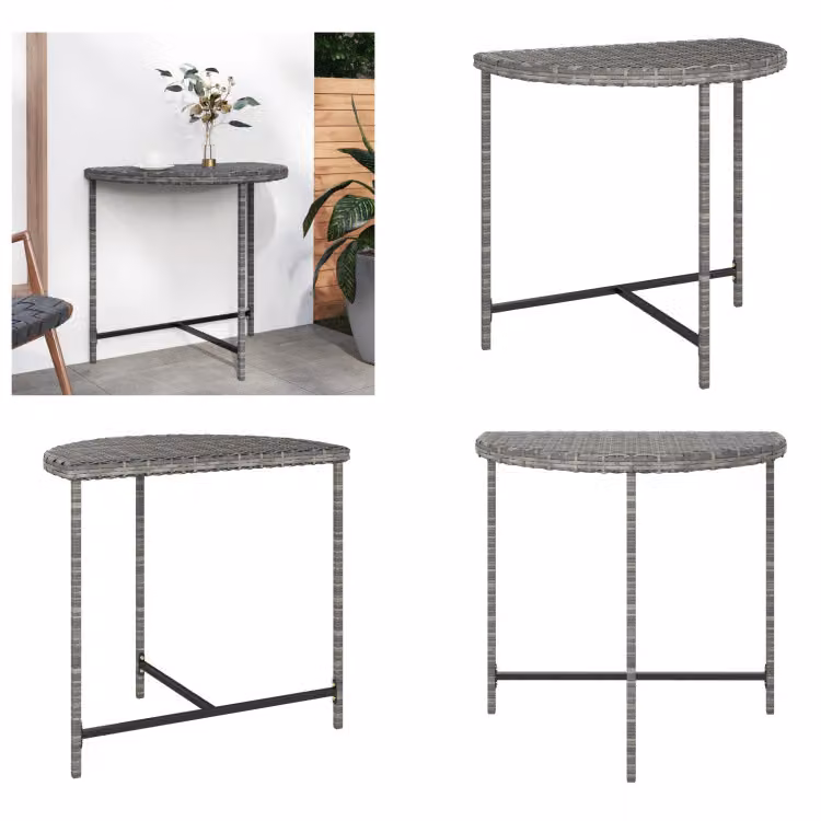 vidaXL Tavolo da giardino grigio 80x50x75 cm in poly rattan - Tavolo da giardino - Tavoli da giardino - Tavolo - Tavoli