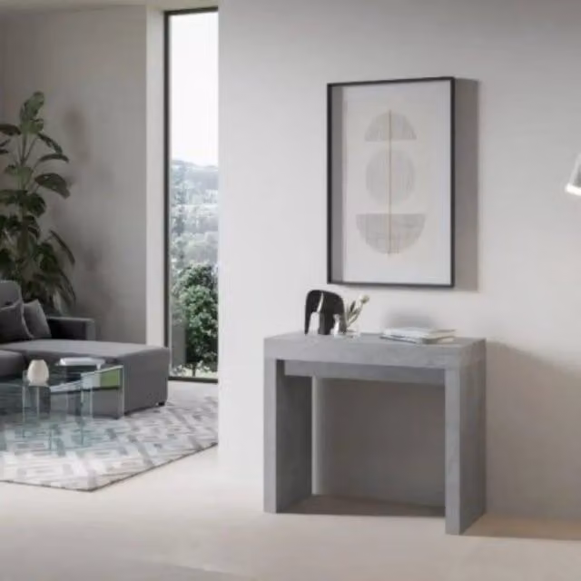 Consolle allungabile 90x40/196 cm Roxell Small cemento