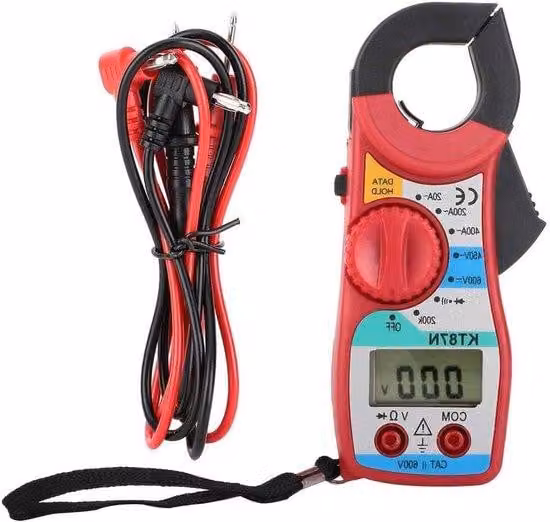 Multimetro elettronico con puntale di misura della corrente KT87N, misuratore di corrente continua e alternata da 600 V / 450 V, amperometro da 20-400 A con display LCD (valori massimi 1999)