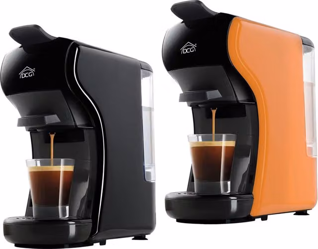 Macchina per caffè a capsule e cialde DCG ES6517 1450 W compatibile con Nespresso Original, colore argento e nero
