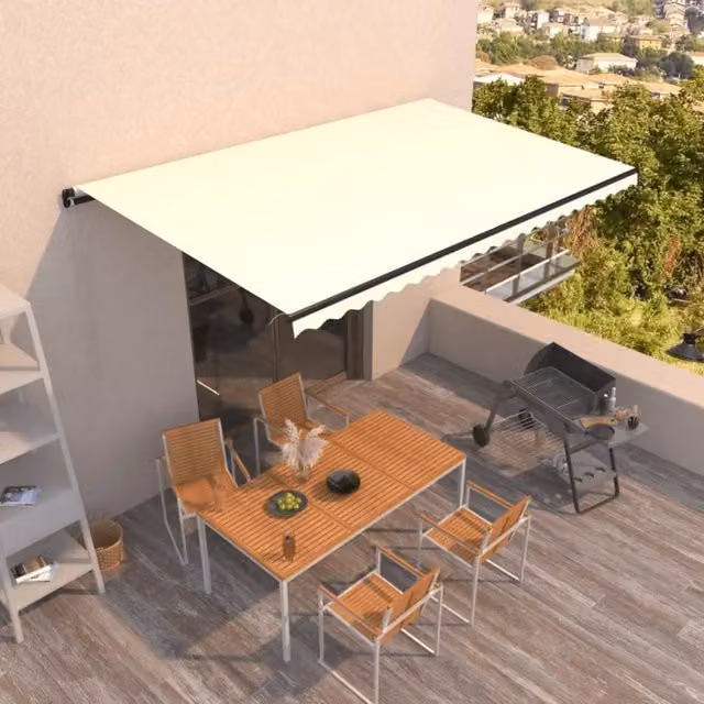 Tenda da Sole Retrattile Manuale 500x300 cm Crema 3069137