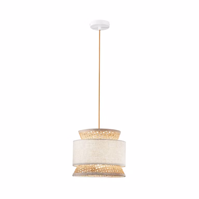 Luce Ambiente Design Lampada a sospensione Gazebo, dimmerabile, Crema / Ambra, Soggiorno / Sala da pranzo, Legno, Lampada a sospensione