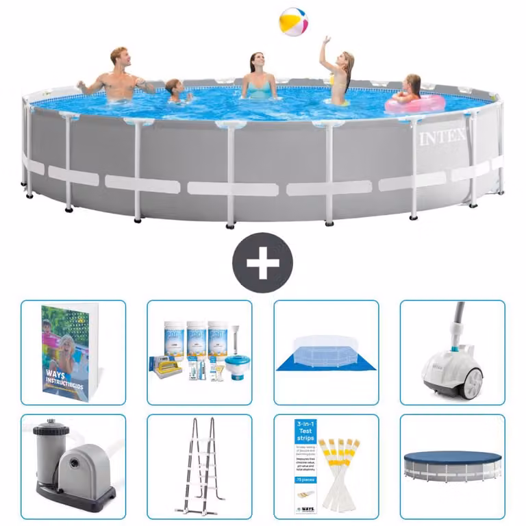 Struttura per piscina a forma di prisma - 610x132 cm - composta da 7 elementi - modello S658