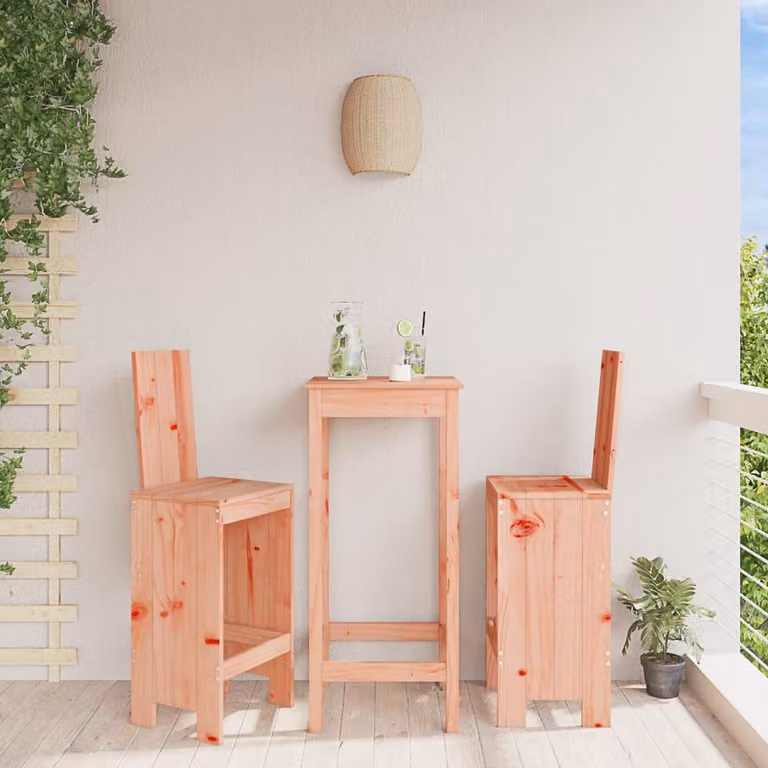 Set di 2 sgabelli da bar vidaXL in legno massello di Douglas color marrone, L/P/H: 40 x 42 x 120 cm