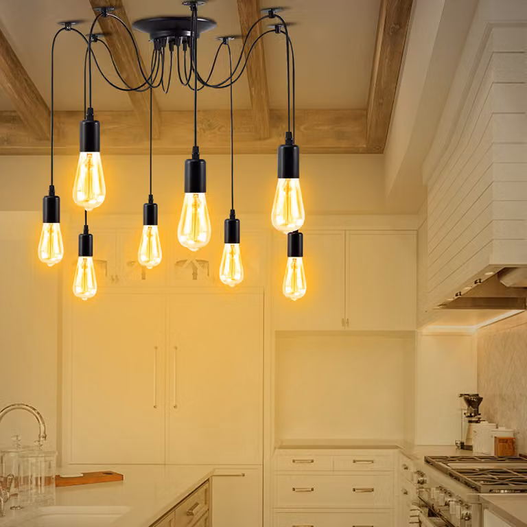 Lampada a sospensione Spider pendente lampada sospensione E27 lampadario a soffitto per soggiorno, cucina, sala da pranzo, camera da letto, studio, ufficio (10 teste)