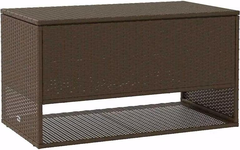 Scatola per Cuscini da Esterno Marrone 100x55x55,5cm Polyrattan