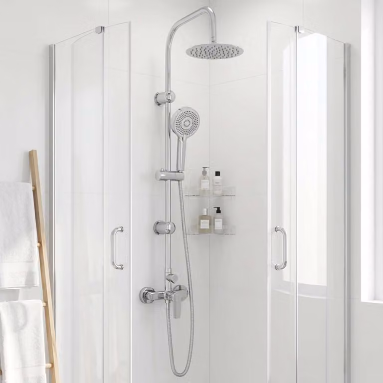 vidaXL Sistema Doccia Nero Acciaio Inox 21 x 48 x 112 cm