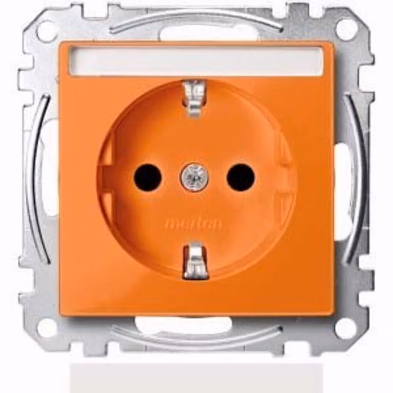 Presa SCHUKO per circuiti elettrici speciali con indicazione, BRS, StK, ZSV, arancione, Sistema M