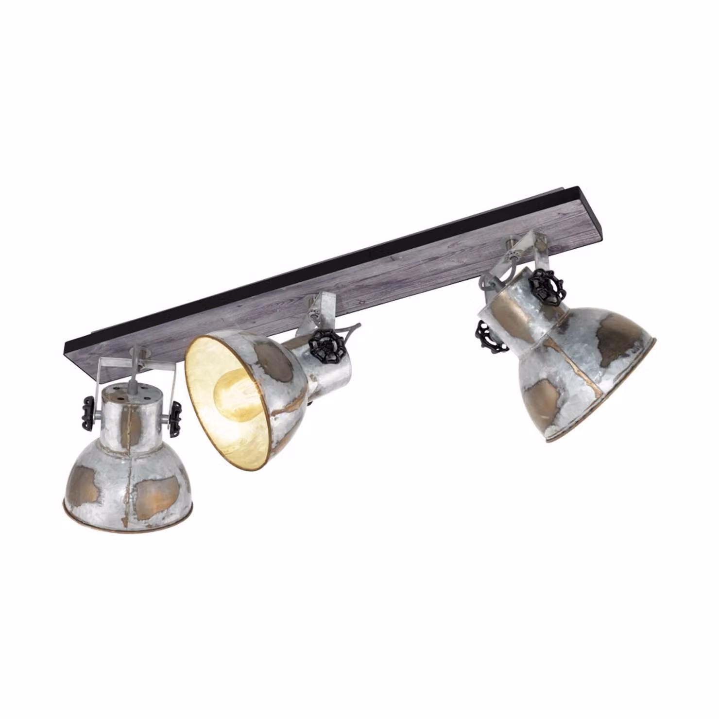 Spot Rustico Country Barnstaple Legno Marronemarrone Patinato 3 Luci E27 40W