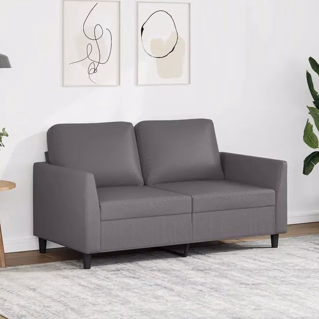 Divano a 2 Posti-Sofa 2 Posti Grigio 120 cm in Similpelle 206312
