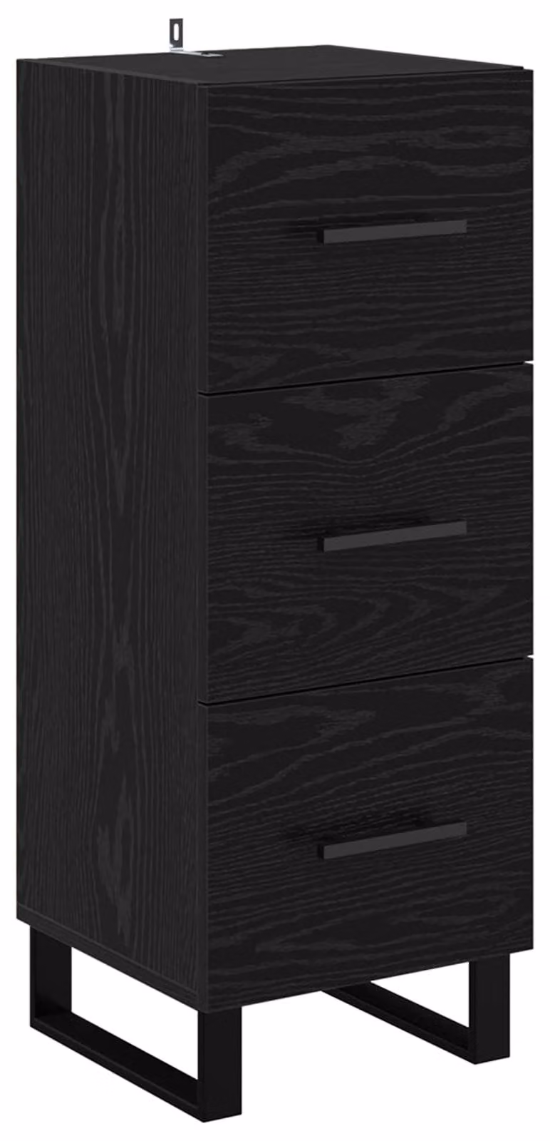 Credenza con cassetto Rovere Nero 34,5 x 34 x 90 cm