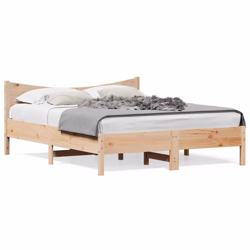 Struttura Letto in Legno Massello di Pino Design Mania, Stile Rustico, Senza Materasso, L/P: 150 x 200 cm – 2