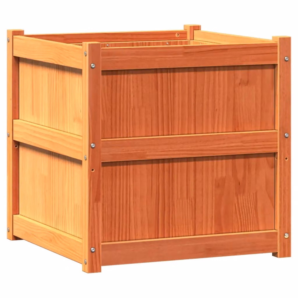 Set di 2 fioriere da giardino vidaXL in legno di pino marrone L: 60 cm, P: 60 cm, H: 60 cm – 2