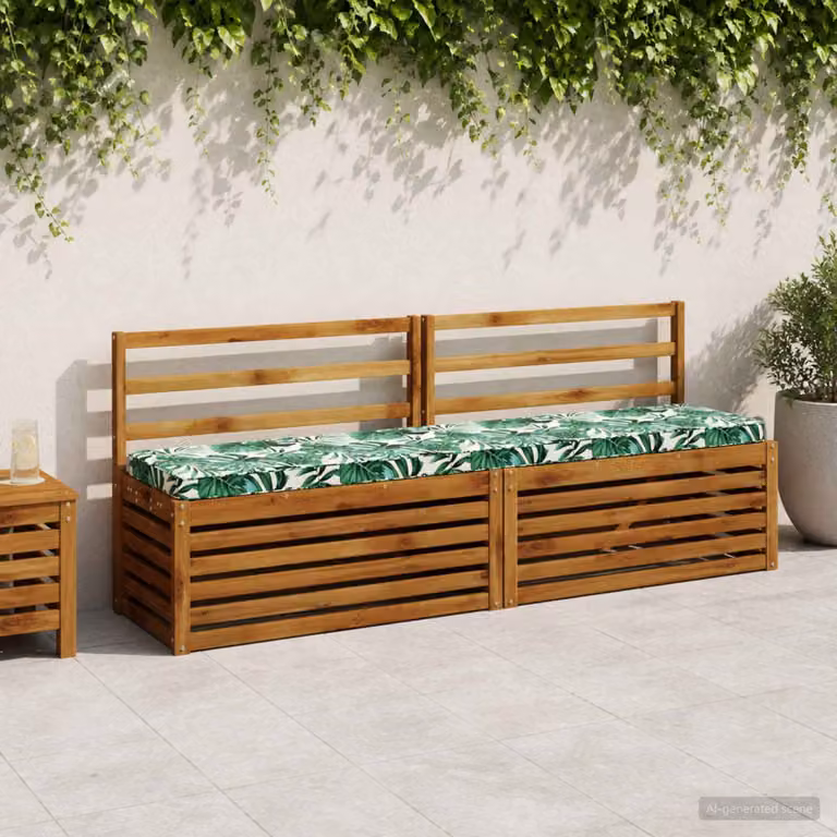 Set di 2 cuscini per panchina vidaXL VUGHT verdi in poliestere con rivestimento rimovibile e resistente ai raggi UV