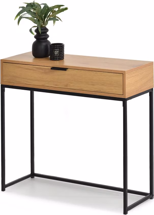 Consolle NIRAI con cassetto - rovere / nero