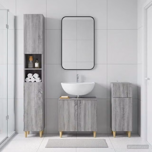 Set di armadietti da bagno in 3 pezzi ARNHEM Sonoma grigio 3417852