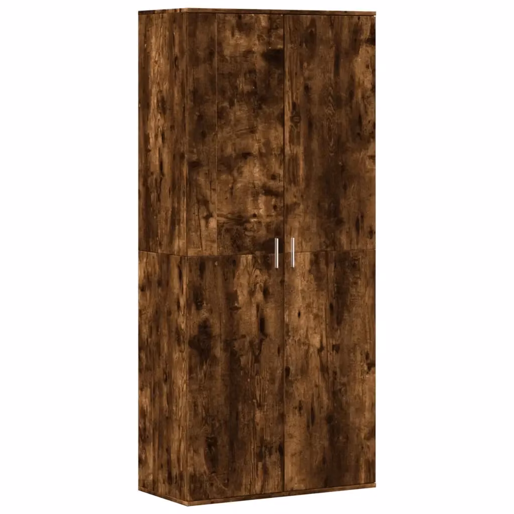 Scarpiera moderna vidaXL in legno color rovere fumo, L: 80 cm, P: 39 cm, H: 178 cm – 2