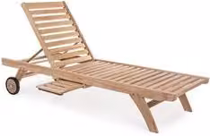 Lettino prendisole Maryland Bizzotto in legno di teak marrone con ruote