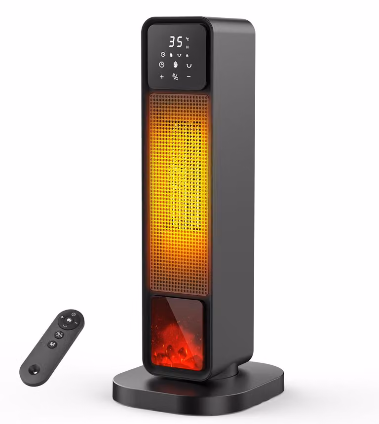 Riscaldatore ad aria a basso consumo energetico, silenzioso, con elemento riscaldante in Vetroceramica PTC, ideale per il bagno, 2200W con termostato