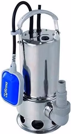 Elettropompa Sommersa per Acque Sporche HU-Firma SUB HU-1100 in Acciaio Inox, 1100W, Portata 16500 l/h, Prevalenza 10 m, Argento – 1