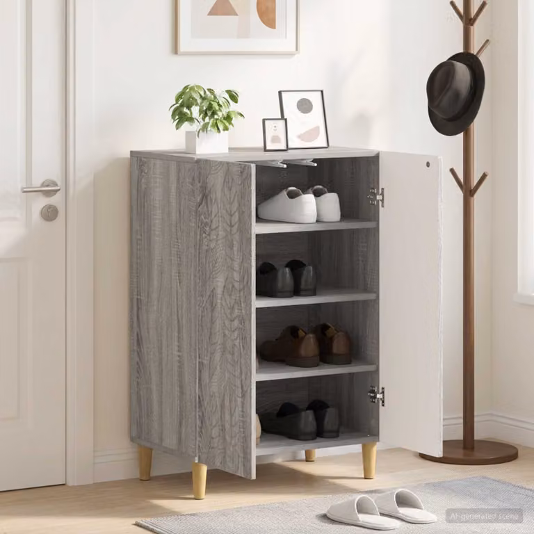 Mobile porta scarpe DELFT vidaXL moderno grigio L: 59,5 cm, P: 39,5 cm, H: 90 cm