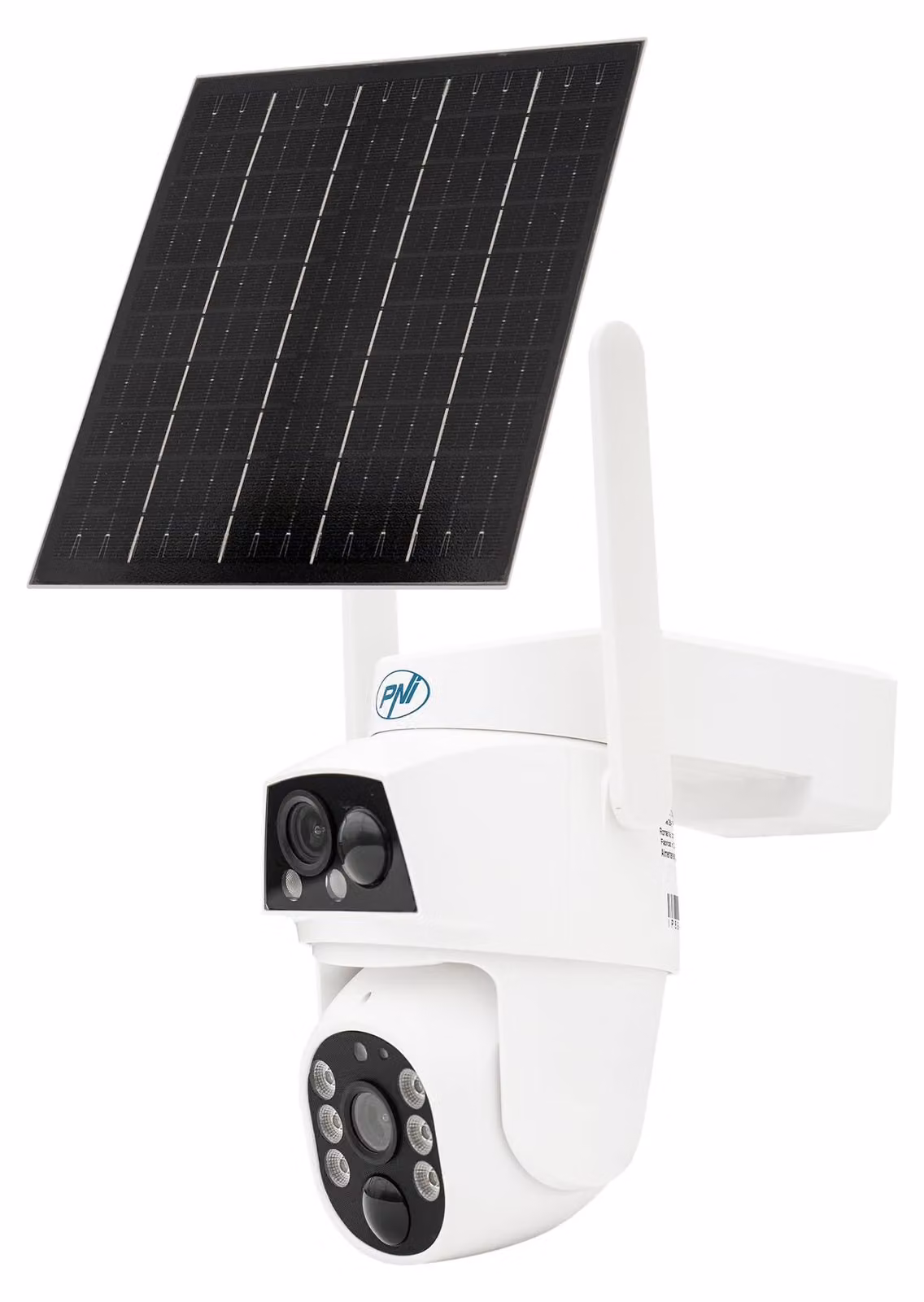 Telecamera di sorveglianza 4G PNI IP894 per esterni, con pannello solare – Doppia lente 2MP+2MP, PTZ 35°