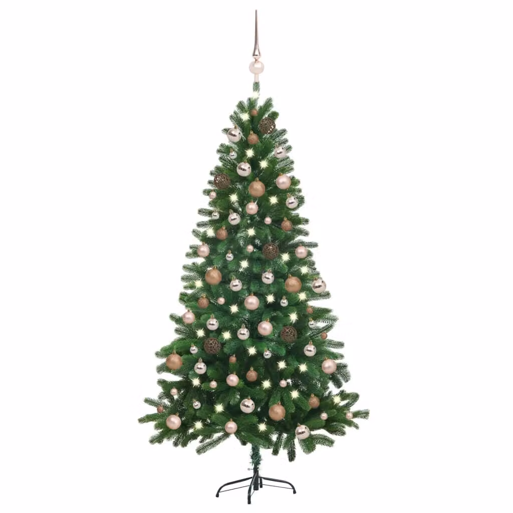 Maison Exclusive - Albero di Natale artificiale con luci e palline, 180 cm, verde