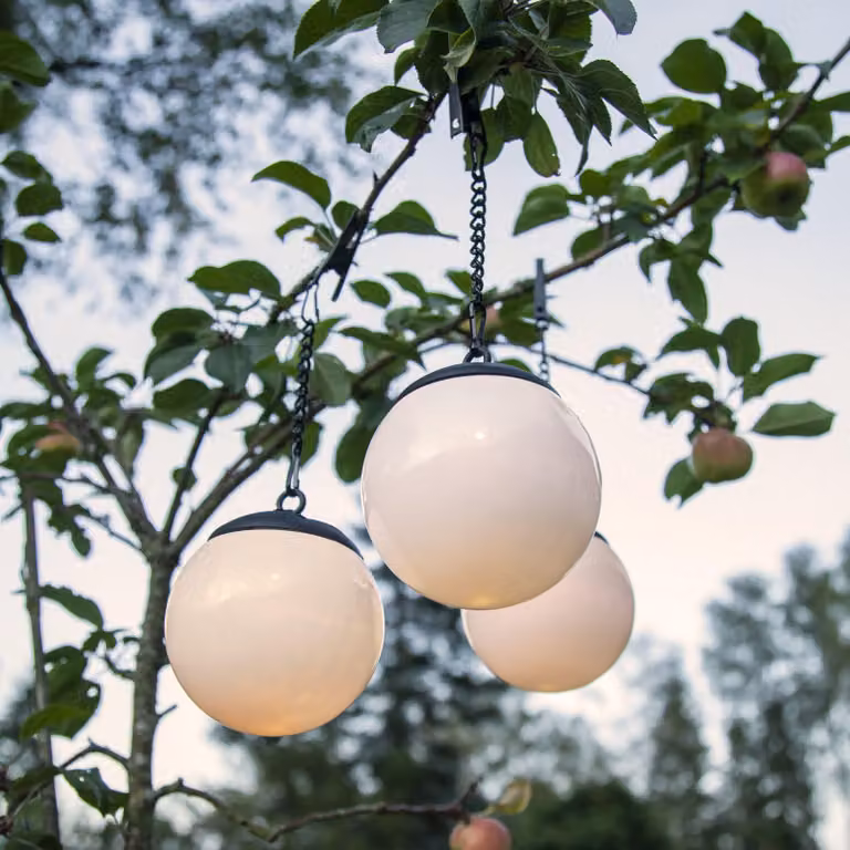 Set di 3 luci solari a led per giardino GLOBUS
