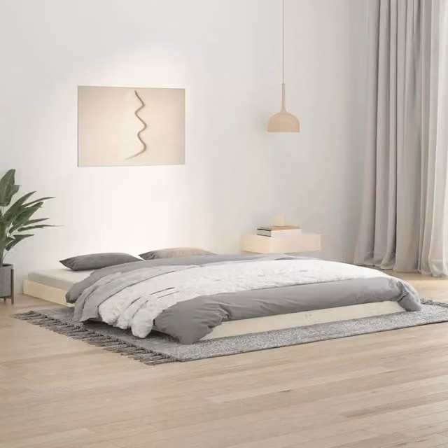 Giroletto vidaXL in legno massello di pino bianco con doghe fisse L: 150 cm, P: 200 cm, H: 203,5 cm – 1