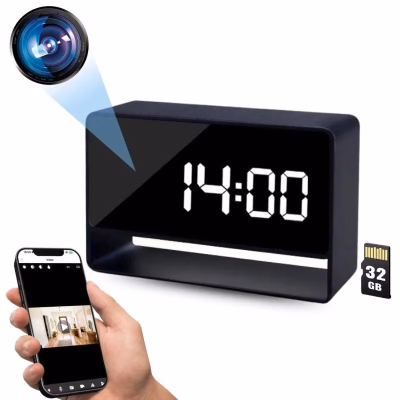 Mini Orologio Telecamera iUni IP27 Mini, 32GB, Full HD, 150°, Visualizzazione in diretta sul telefono