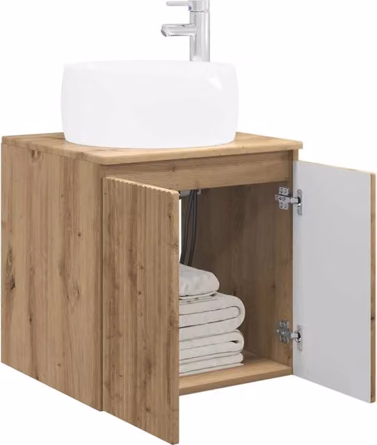 Mobile Lavabo | Armadio Lavabo da Parete Rovere Artigianale 49,5 x 44,5 x 66 cm