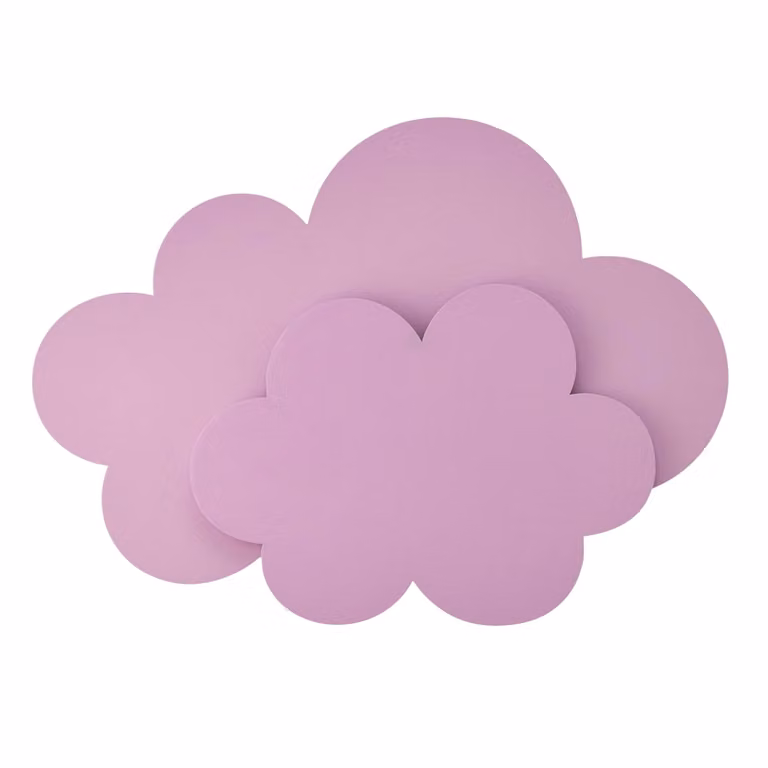 Elobra Applique a LED Wölkchen con spina, rosa, legno, dimmerabile Wölkchen,, Violetto / Fucsia / Rosa, Cameretta, Legno, Applique