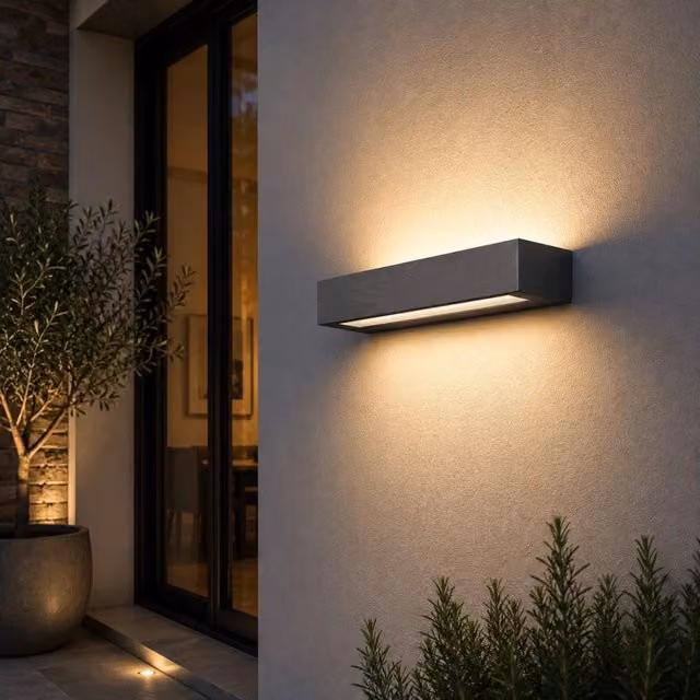DORO Lampada a Muro per Esterni con 28 LED Up/Down, Colore Grigio Scuro