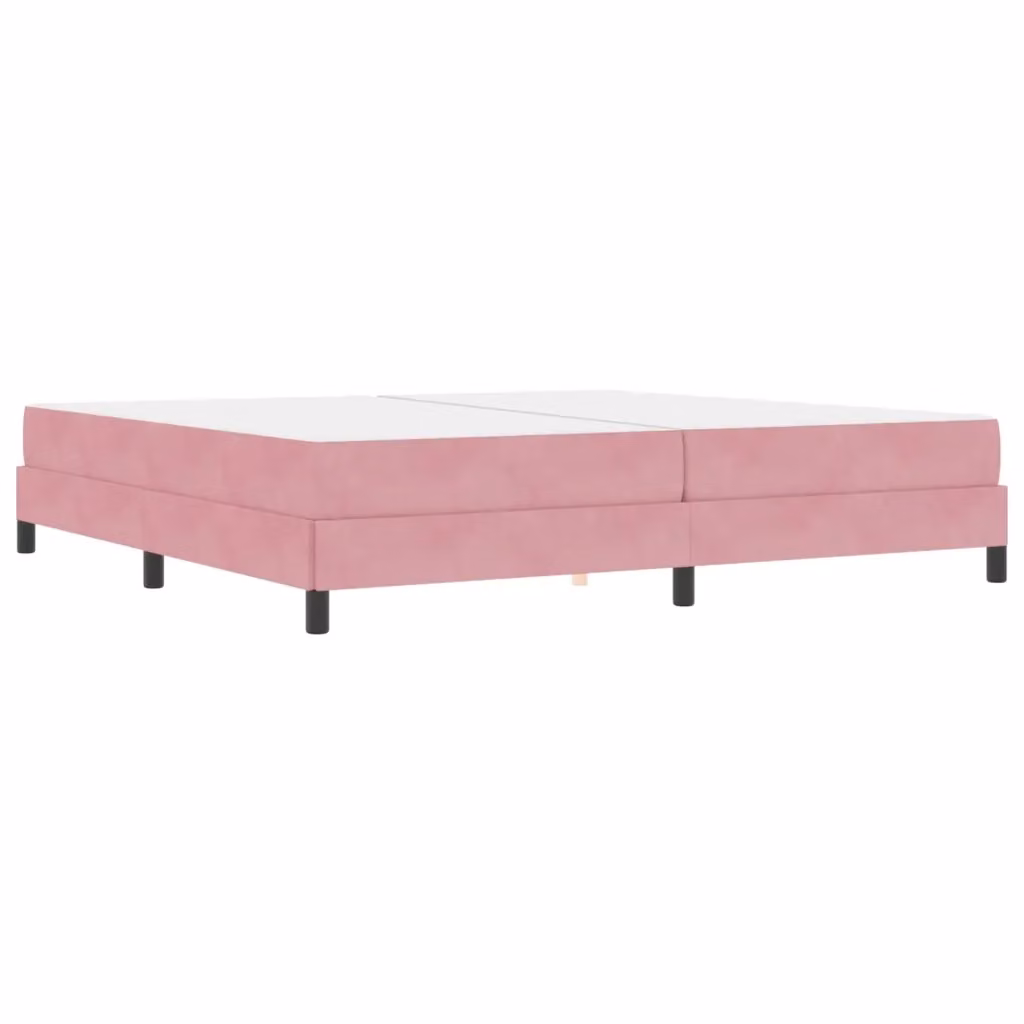 Letto con materasso a molle vidaXL in tessuto rosa L/P/H: 200 x 200 x 45 cm – 2