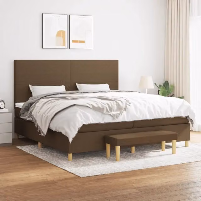 Letto Ibrido con Giroletto a Molle e Materasso vidaXL, Marrone e Bianco, L/P/H: 200 x 200 x 28.0 cm – 1