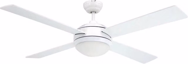 Ventilatore da soffitto Vam bianco con luce, telecomando e sensore di temperatura, diametro 132 cm