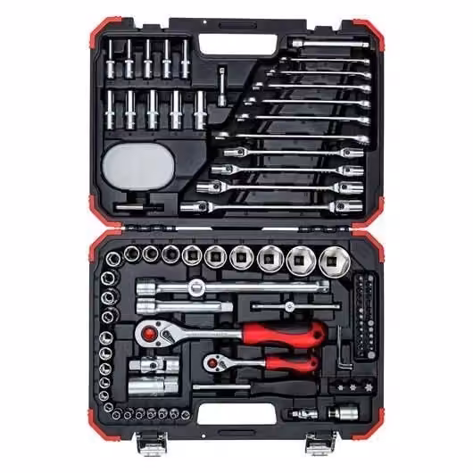Set di chiavi a bussola Gedore Red in acciaio al cromo vanadio da 92 pezzi, misure 1/4" e 1/2", colore rosso – 2