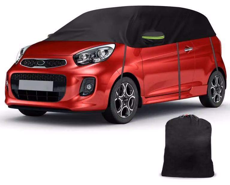 Copertura parziale per auto, compatibile con Kia Picanto dal 2003 al 2025, impermeabile, resistente al vento e riflettente