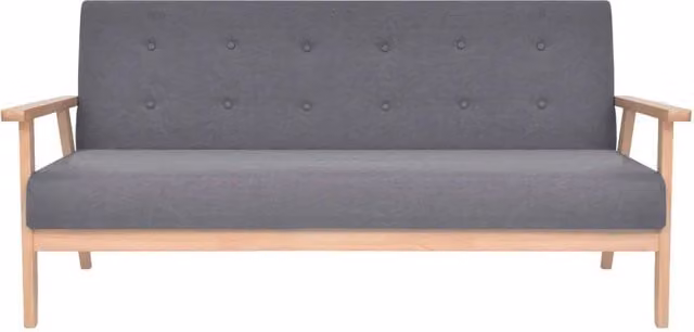 Divano | Divano da soggiorno | Sofa a 3 Posti in Tessuto Grigio Scuro