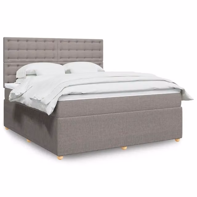 Letto Ibrido vidaXL con Giroletto a Molle e Materasso in Tessuto, Colore Grigio, L 180 x P 200 cm