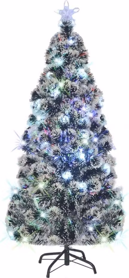 The Living Store Albero di Natale artificiale con supporto/LED 180 cm in fibra ottica