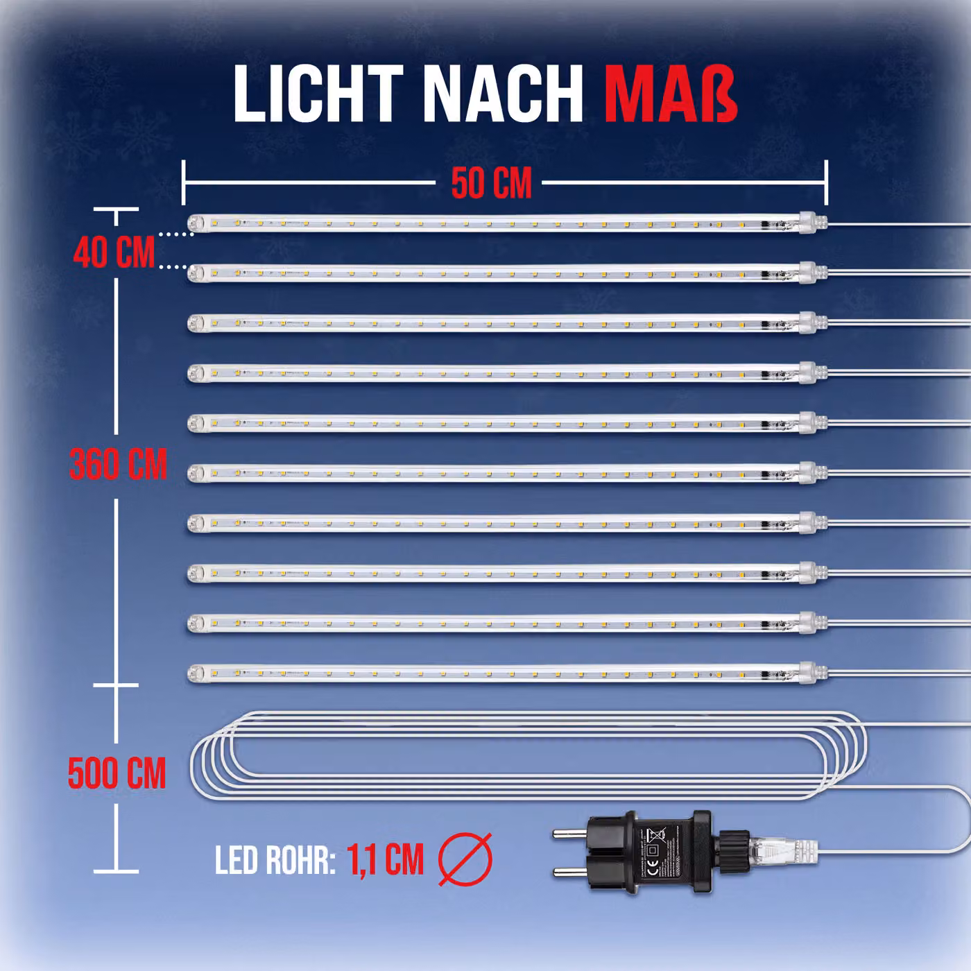 Luci di Natale LED a pioggia di diamanti blu Monzana® con effetto icicle e protezione IP44 – 2