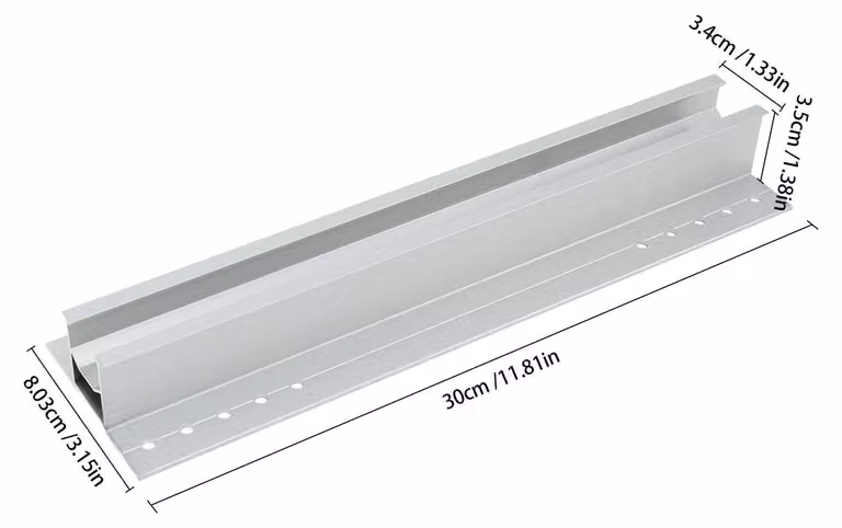 Kit di profilati in miniatura per moduli solari - Sistema di fissaggio per tetti - 10 pezzi - Alluminio AL6005-T5 - 40 gommini - Larghezza della scanalatura: 3,4 cm - Argento
