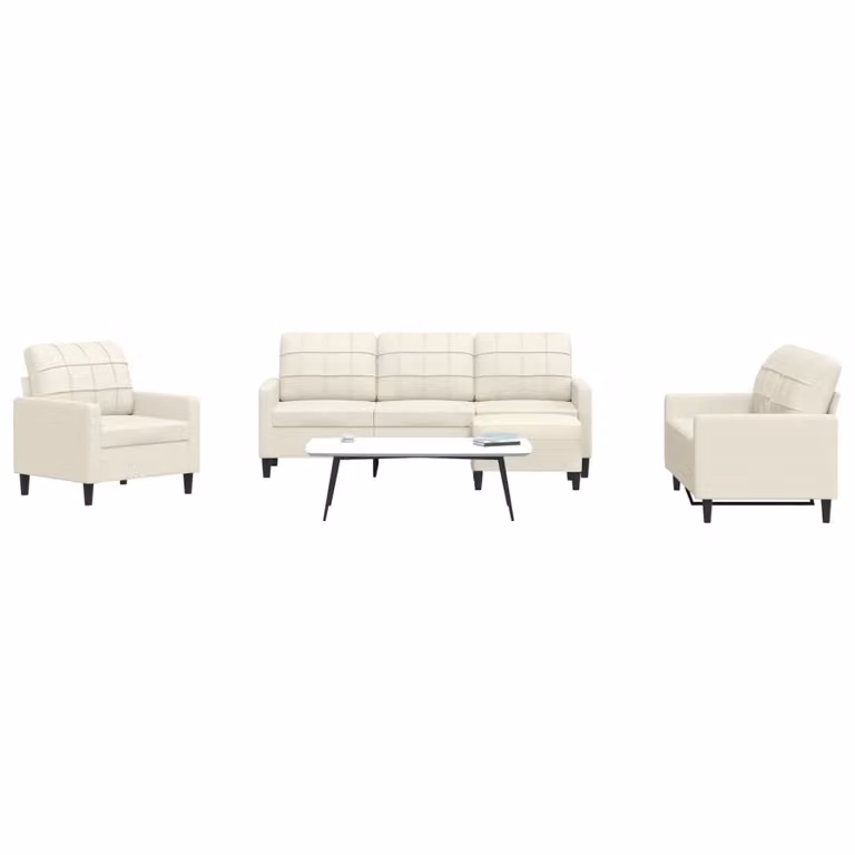 Maison Exclusive - Set divano 4 pezzi con cuscini in velluto color crema